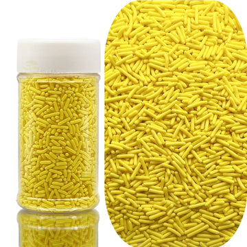 Se Si&Moos Yellow Jimmies Sprinkles Soft Jimmies Soft Sprinkles Edible Yellow Sprinkles For Cake Decorating, Ice Cream Toppings