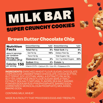 Milk Bar Brown Butter Chocolate Chip Cookies, 4.5 OZ