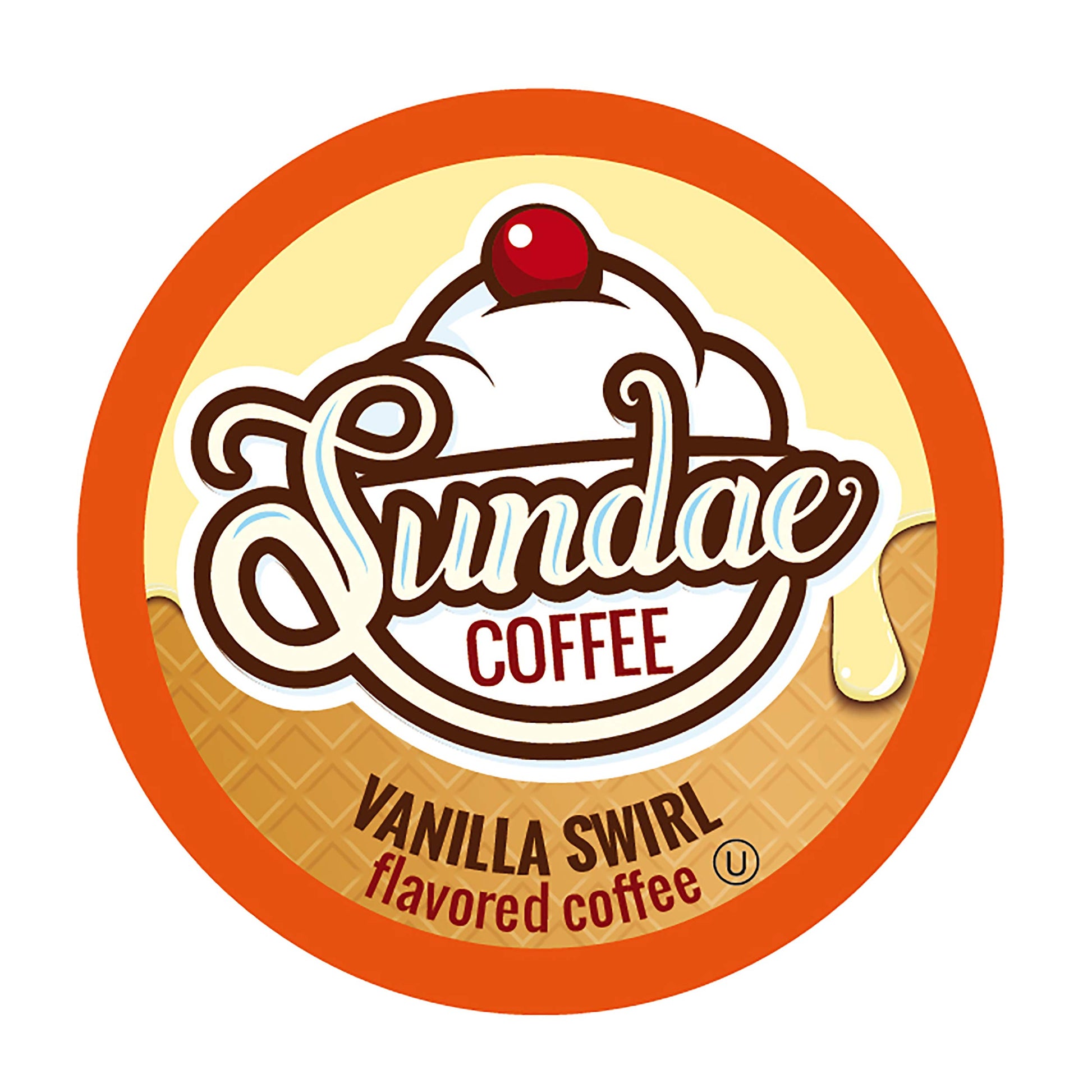 Sundae Ice Cream Flavored Coffee Pods, Compatible with 2.0 Keurig K-Cup Brewer, (Vanilla Swirl) 48 Count