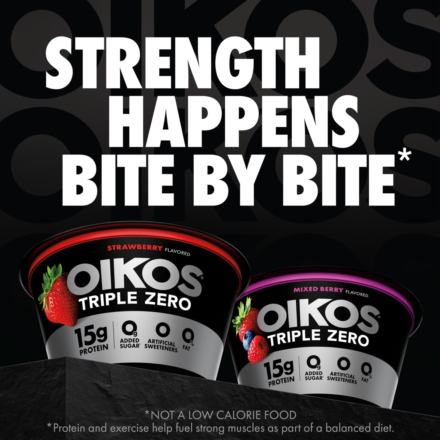 Oikos Triple Zero Strawberry and Mixed Berry Nonfat Greek Yogurt Pack, 0% Fat, 0g Added Sugar and 0 Artificial Sweeteners, Just