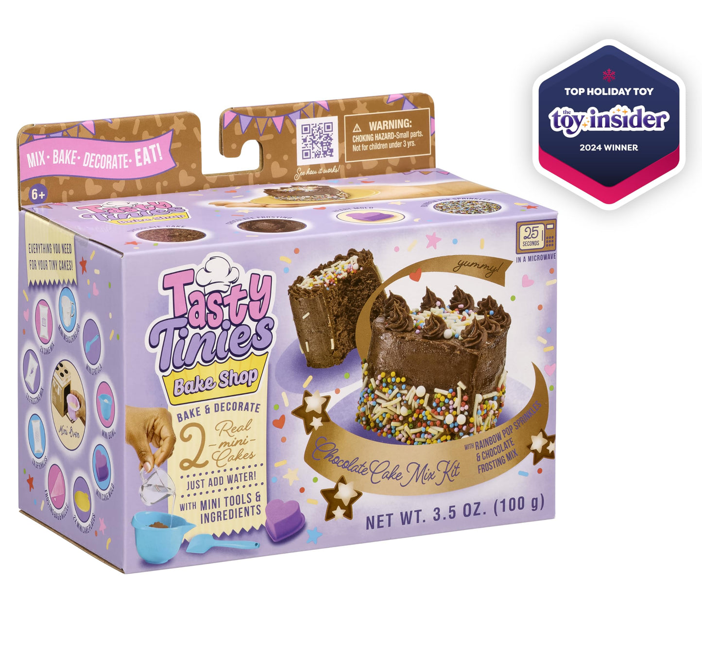 Goliath Tasty Tinies Bake Shop Chocolate Cake Mix Kit with Rainbow Pop Sprinkles & Chocolate Frosting Mix | Bake & Decorate 2 Re