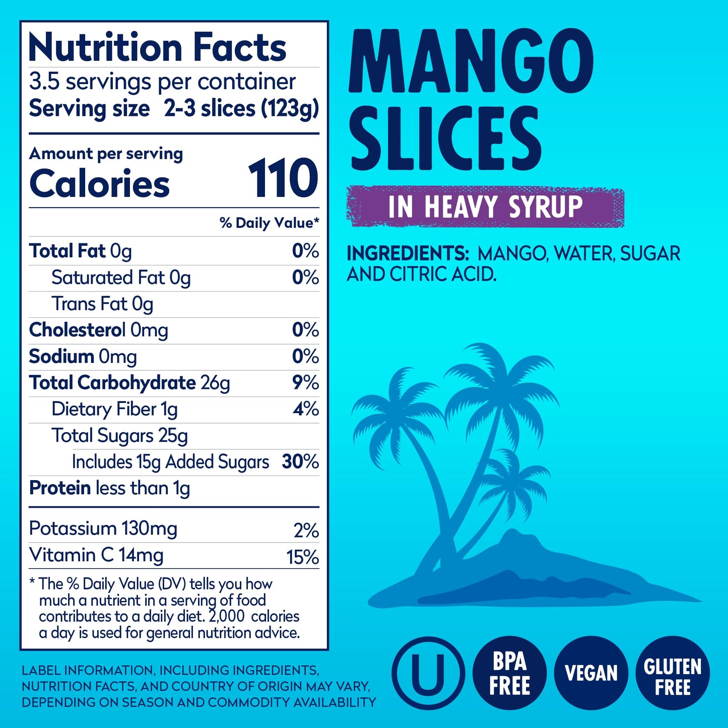 Dole Mango Slices in Heavy Syrup - Dole Canned Fruit - Rich Source of Vitamin C - 15.5 oz Cans - 12 Pack