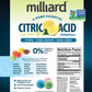 Milliard Citric Acid 5 Pound - 100% Pure Food Grade Non-GMO Project Verified (5 Pound)