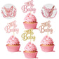 Gyufise 24Pcs Multicolor Glittery Oh Baby Butterfly Cupcake Toppers Baby Shower Girl Butterfly Decoration Baby Shower Butterfly