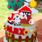 Jevenis Red Farm Animal Cake Decoration Sheep Cake Topper Farm Animal Birthday Decoration Cow Cake Decoration Pig Cake Topper Fo