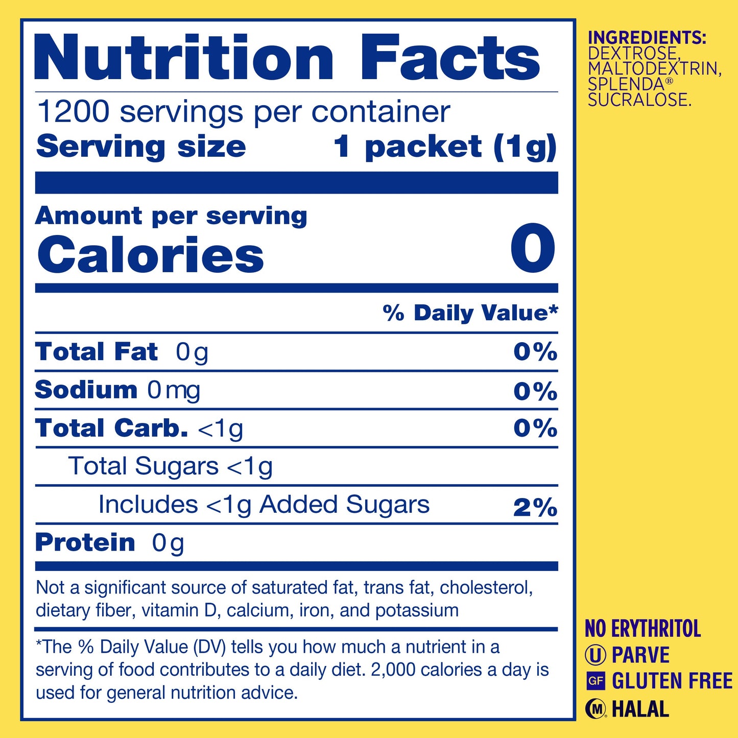 SPLENDA No Calorie Sweetener, Single-Serve Packets (1200 Count)
