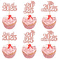 30 PCS 2025 Graduation Cap Cupcake Toppers Class of 2025 Cupcake Picks University Graduation Cake Decorations for 2025 Graduatio