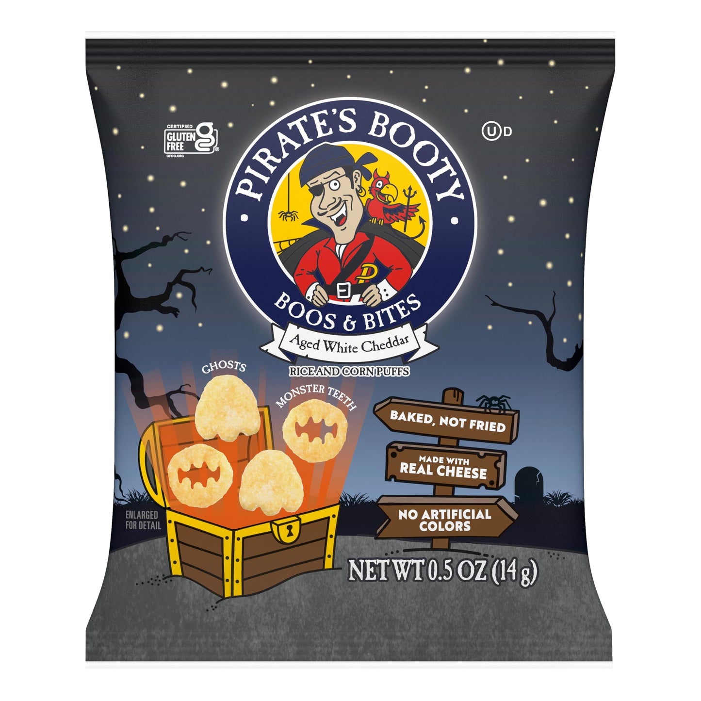 Pirates Booty Boos & Bites, Trick or Treat Snack Bags, Gluten-Free Snacks, 0.5oz, 16 Count