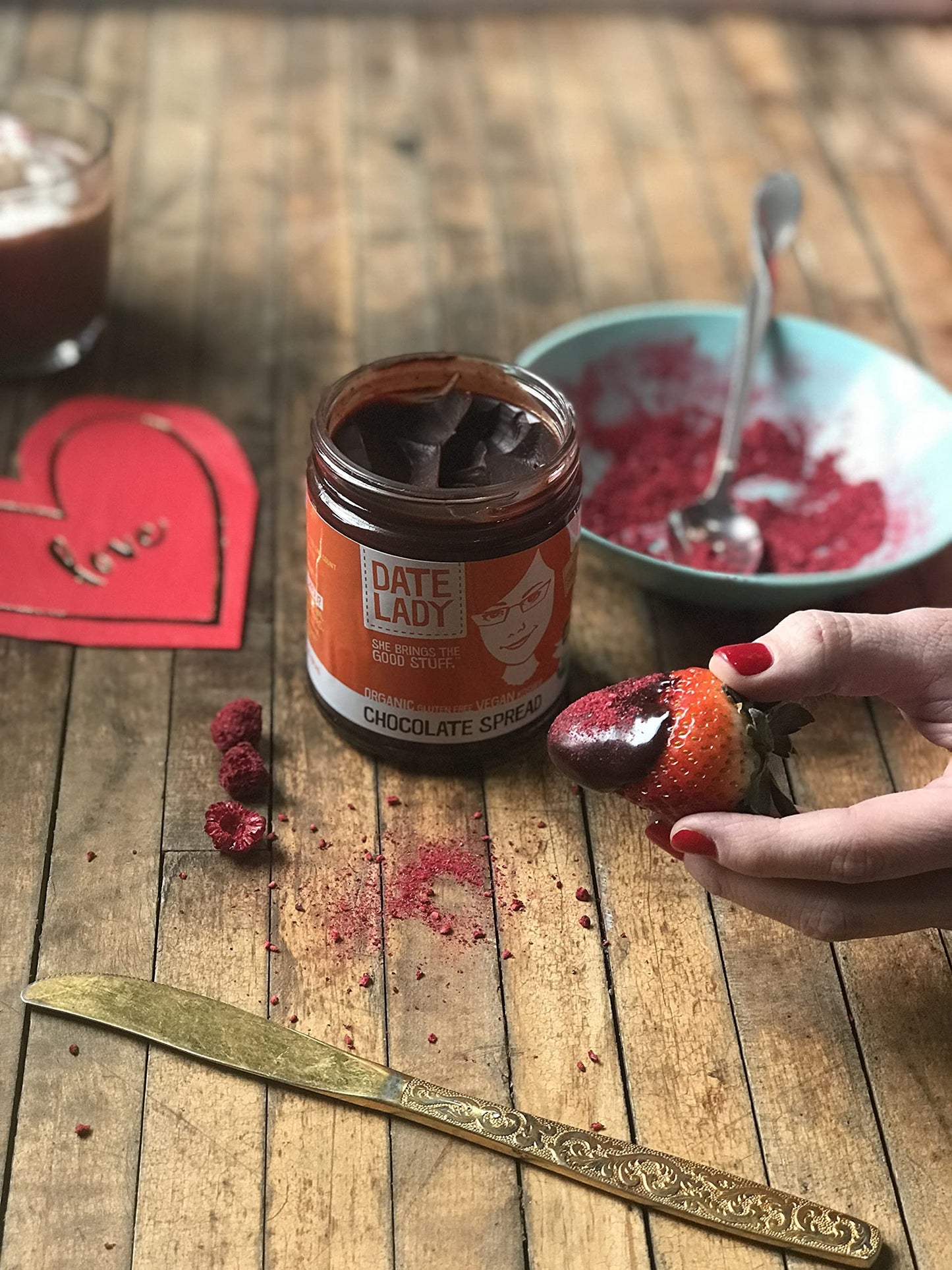 Organic Chocolate Date Spread | Vegan, Paleo, Gluten Free & Kosher, No Added Sugar, No Preservatives (1 Jar) Cocoa Spread Perfec