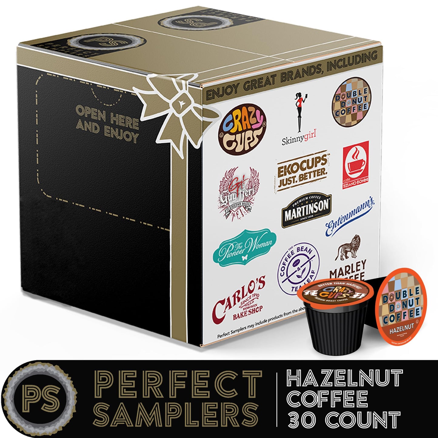Perfect Samplers Hazelnut Coffee Pods Variety Pack - Medium Roast for Keurig - 30 Count