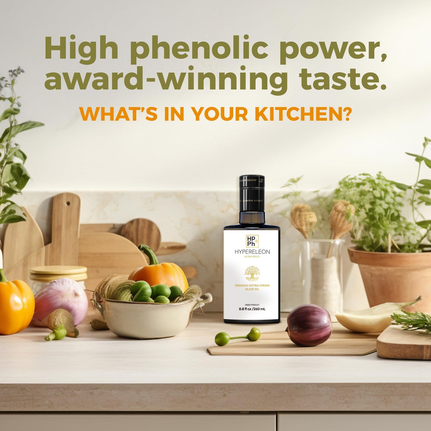 HYPERELEON ULTRA GOLD | enhanced  Organic  Supremely High Phenolic  Greek Extra Virgin Olive 100% Pure & Natural | Bio & Unfiltered | 120 Top Global Awards | 260ml (Pack of 6)