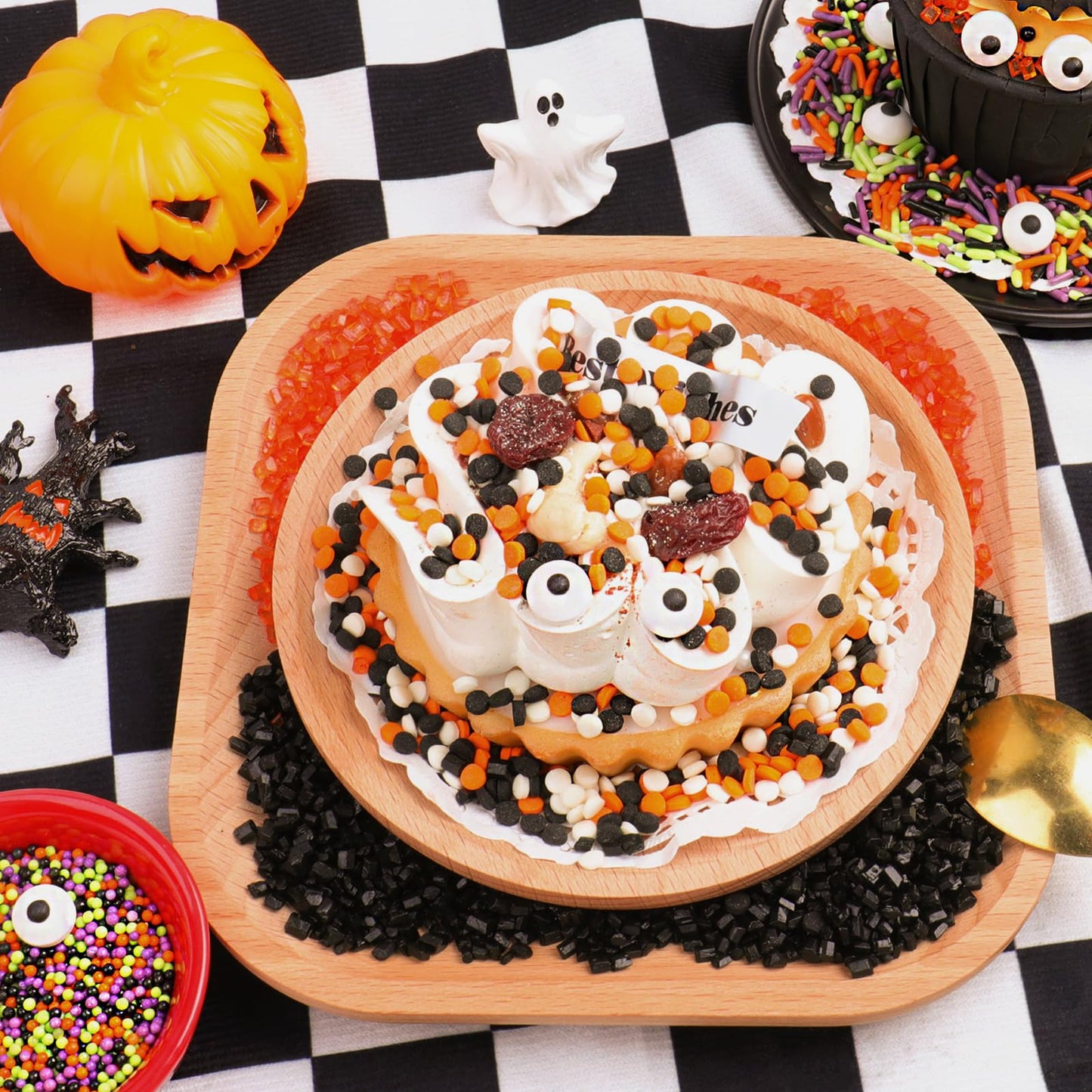 Halloween Sprinkles Edible  5oZ Fall Eyeball Sprinkles for Cake Decorating with White Black Orange Confetti Nonpareils Jimmies and Sugar  Cupcakes Cookie Ice Cream Baking Toppings