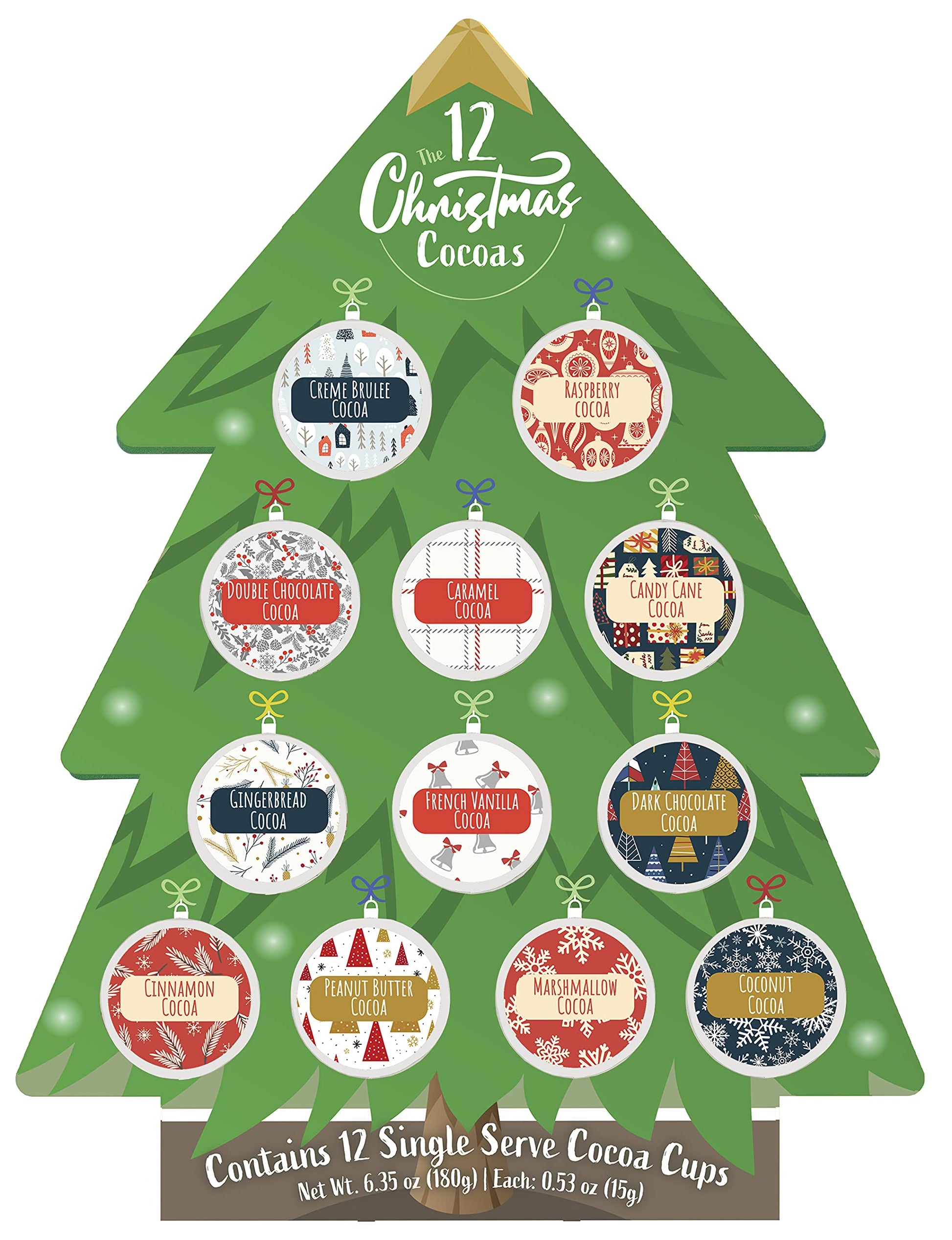 Specialty Division Christmas Cocoa Gift - 12 Single Serve K-Cup Hot Chocolate Pods - Advent Calendar Assortment - 0.53 Ounce per Pod