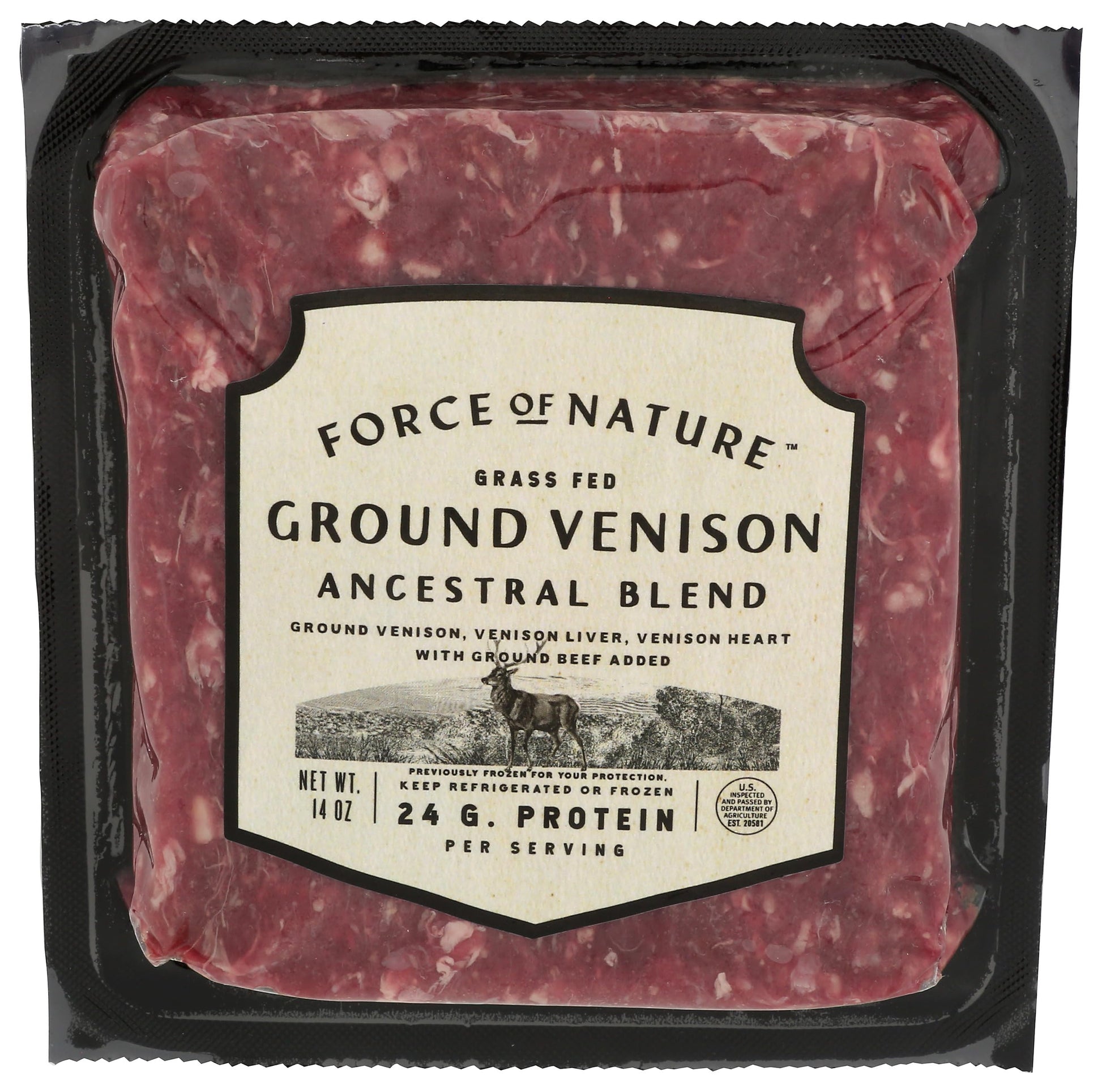 Force Of Nature Meats Ground Venison, Liver, Heart, 14 Oz