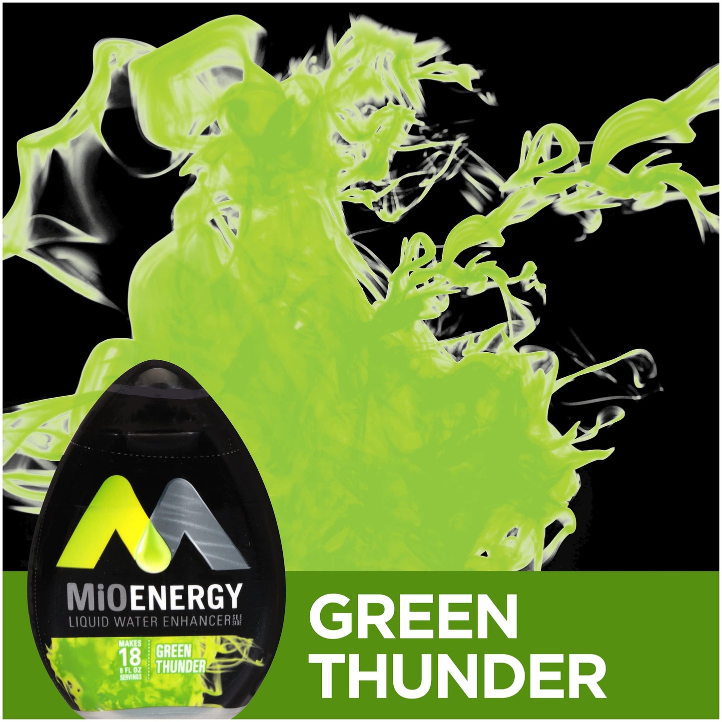 Mio Energy Liquid Water Enhancer, Green Thunder, 1.62 Fl Oz, 6-Pack