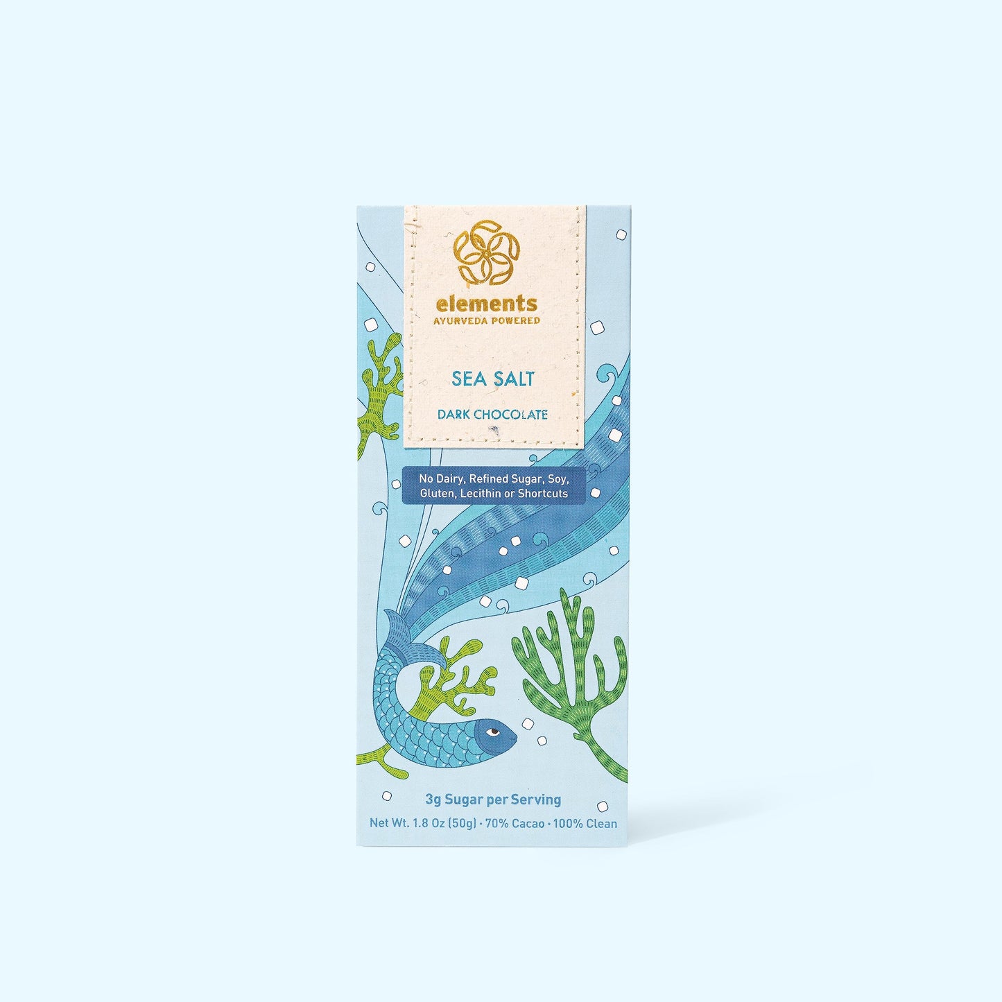 Elements Truffles Sea Salt Bar W/Turmeric - Heavy Metal Tested- Dairy Free Chocolate Bar - Paleo, Gluten Free, Non-Gmo, Raw & Or