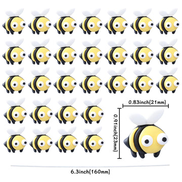 Gyufise 24Pcs Bumble Bee Cupcake Toppers Little Figurine Bee Cupcake Picks Oh Babee Cake Decorations For Bee Theme Baby Shower K