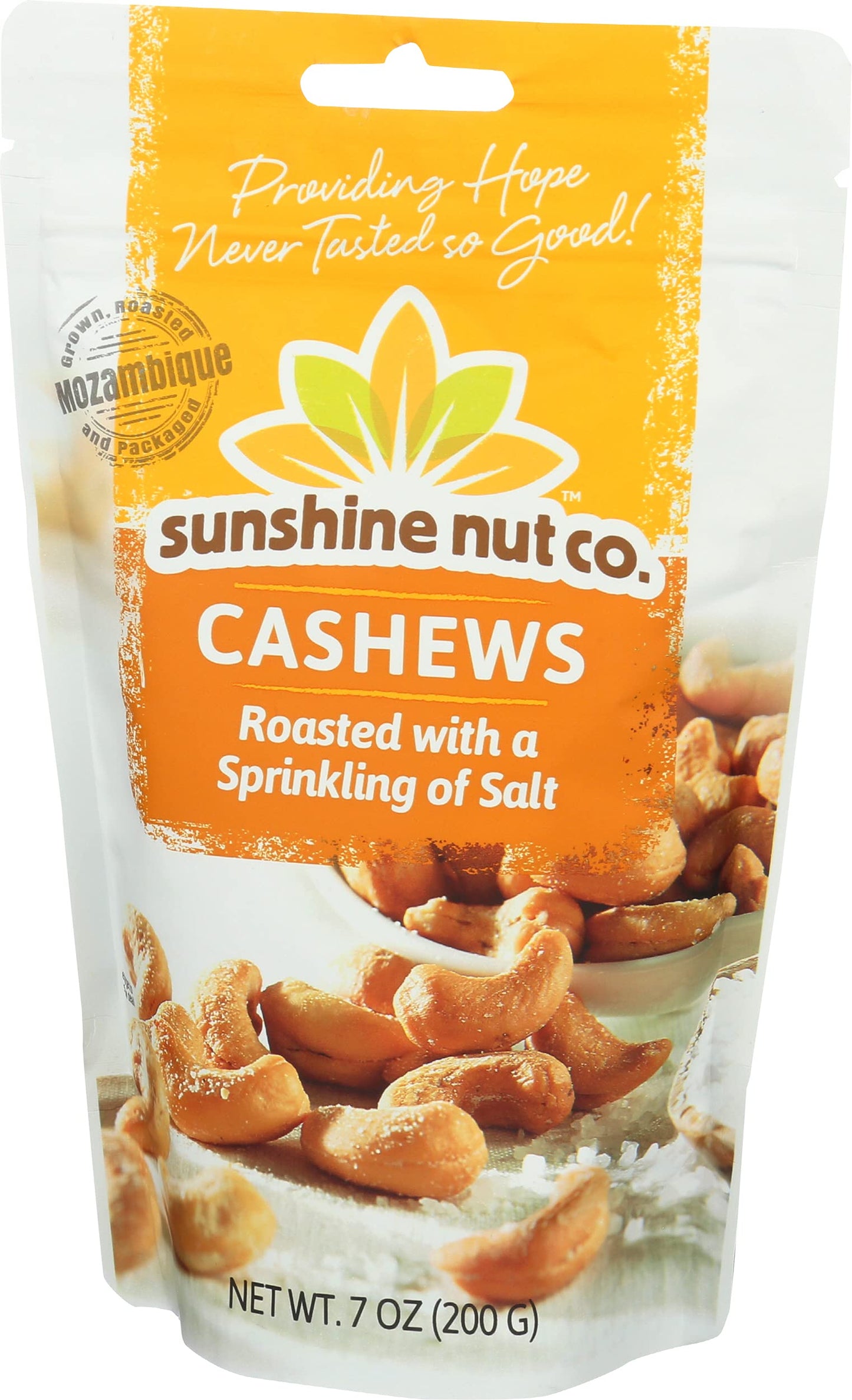 Whole Roasted Lightly Salted Cashews by Sunshine Nuts Co., Gluten Free, Peanut Free and Vegan Individual Snack Packs for Kids an