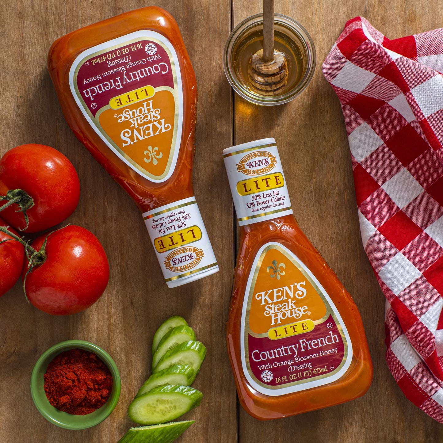 Ken'S Steak House Lite Country French With Orange Blossom Honey Dressing, 16 Fl Oz (Pack Of 3)