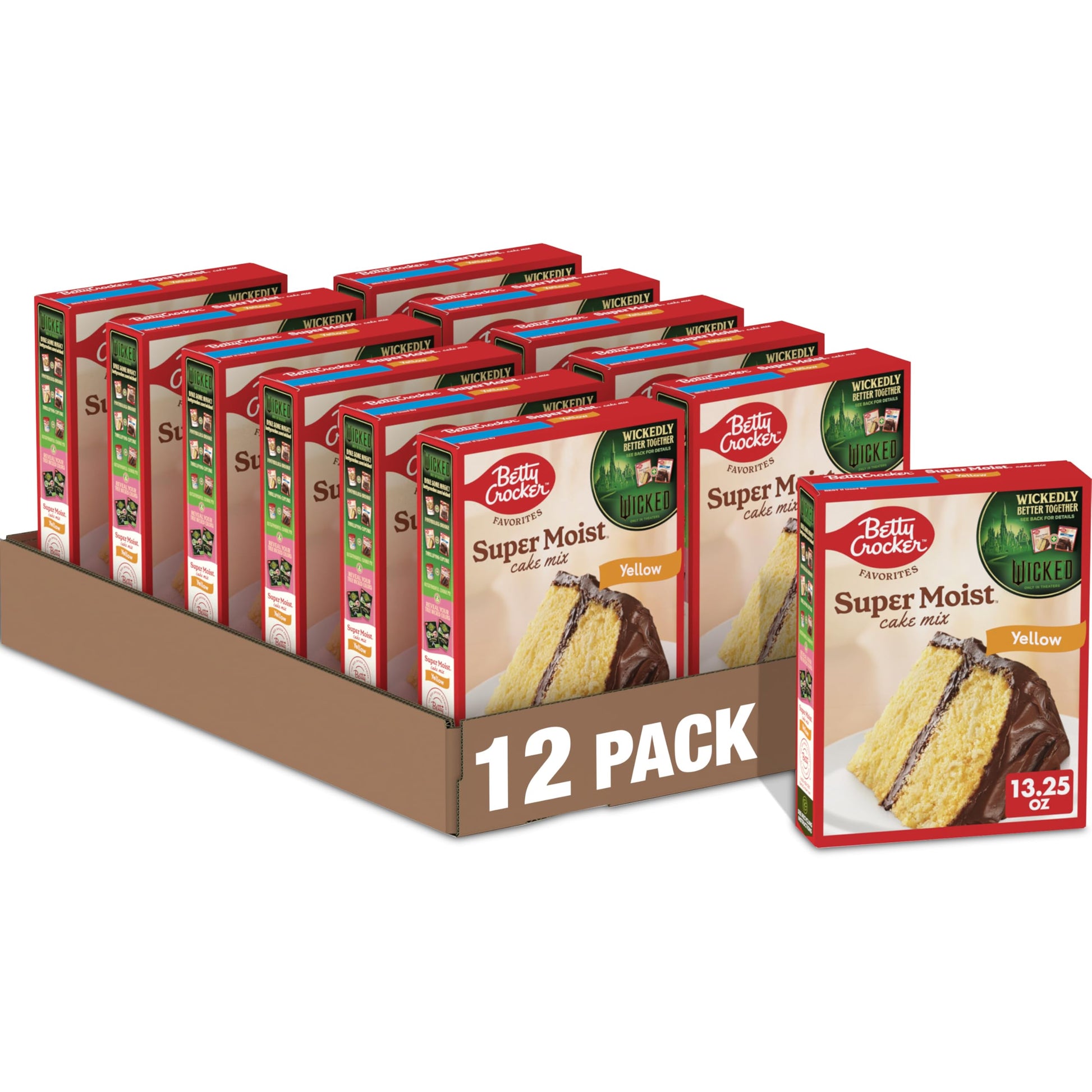 Betty Crocker Favorites Super Moist Yellow Cake Mix, Holiday Baking, 13.25 oz (Pack of 12)