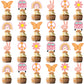 48Pcs Hippie Party Cupcake Toppers For Two Groovy Birthday Party Decorations Boho Rainbow Party Supplies