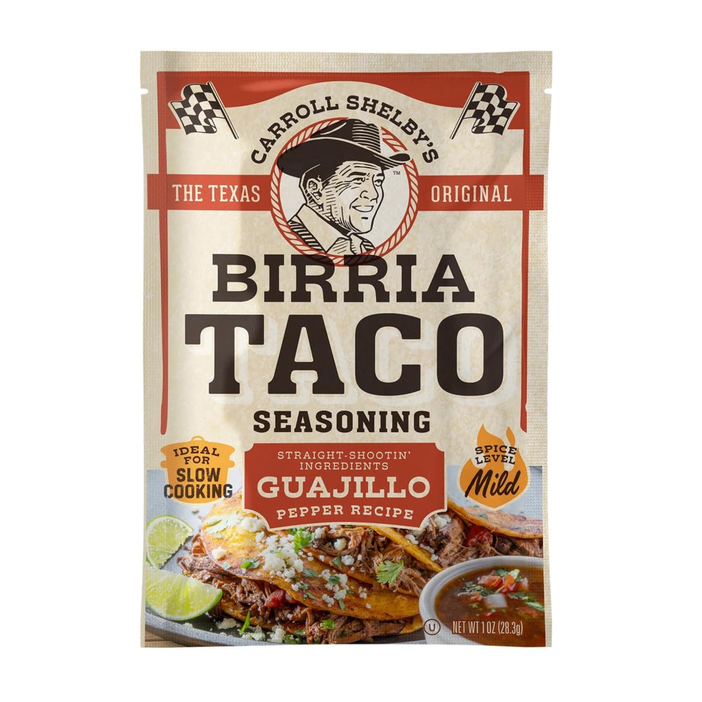 Carroll Shelbys Original Texas Brand Authentic Birria Taco Seasoning - Savory and Spicy Flavors for Tacos and Meats (Pack of 1)