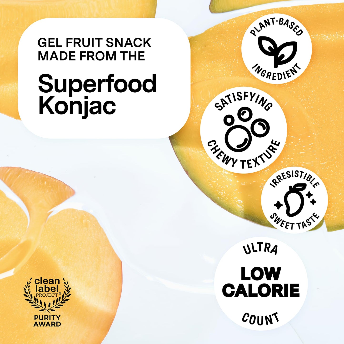 Dally Mango Drinkable Konjac Jelly - (10 Pack) Jelly Fruit Snack With 10 Calories, Zero Sugar - Supports Skin, Immune Health, An