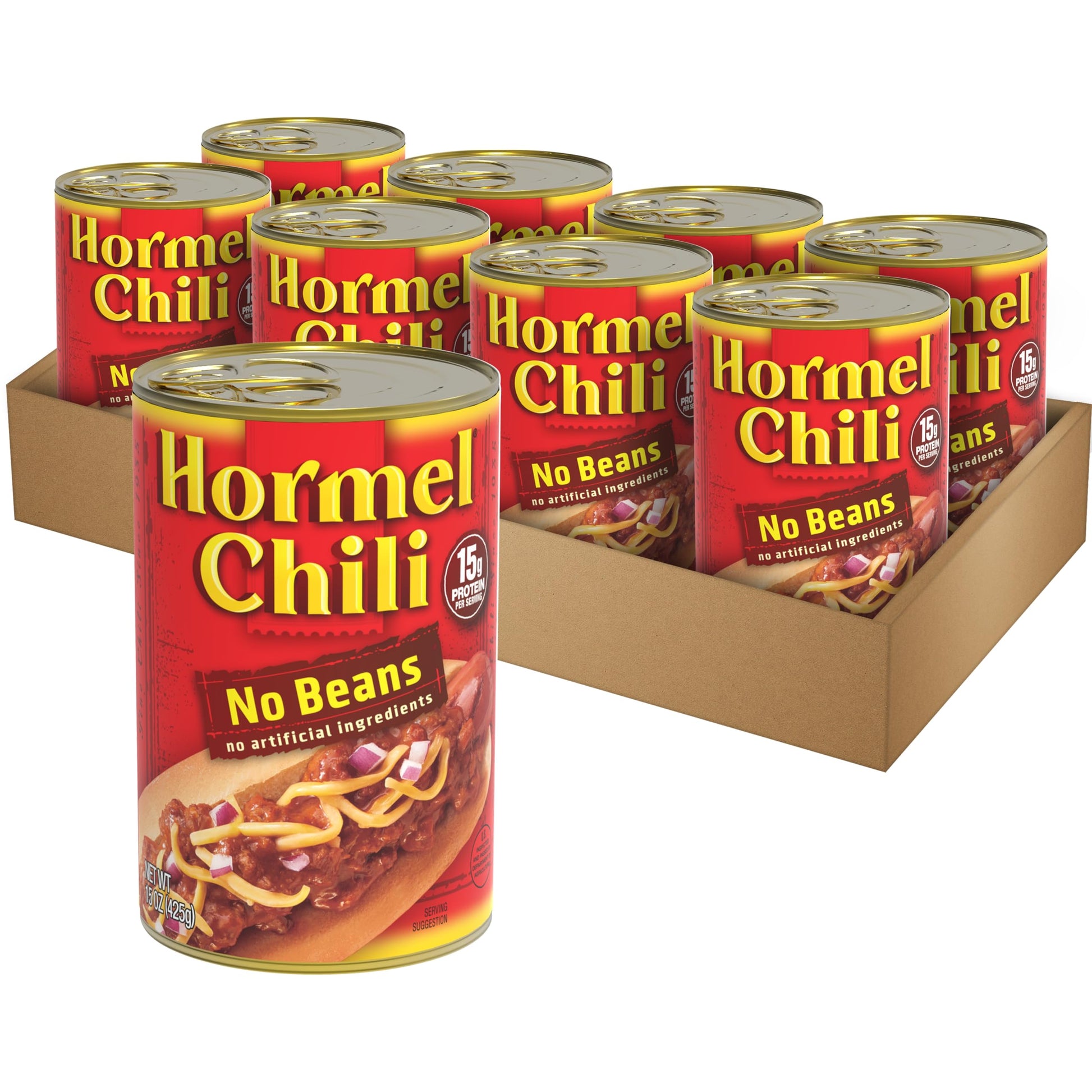 HORMEL CHILI Hormel Chili With No Beans, 15 Oz (Pack of 8)