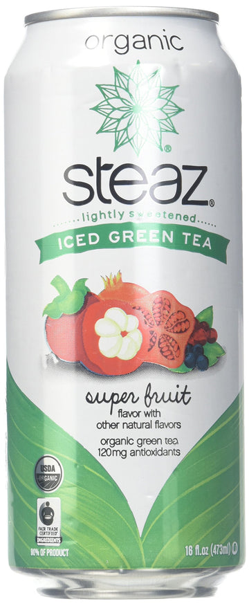 Steaz Green Tea - Super Fruit - 16 Oz Pack Of 12