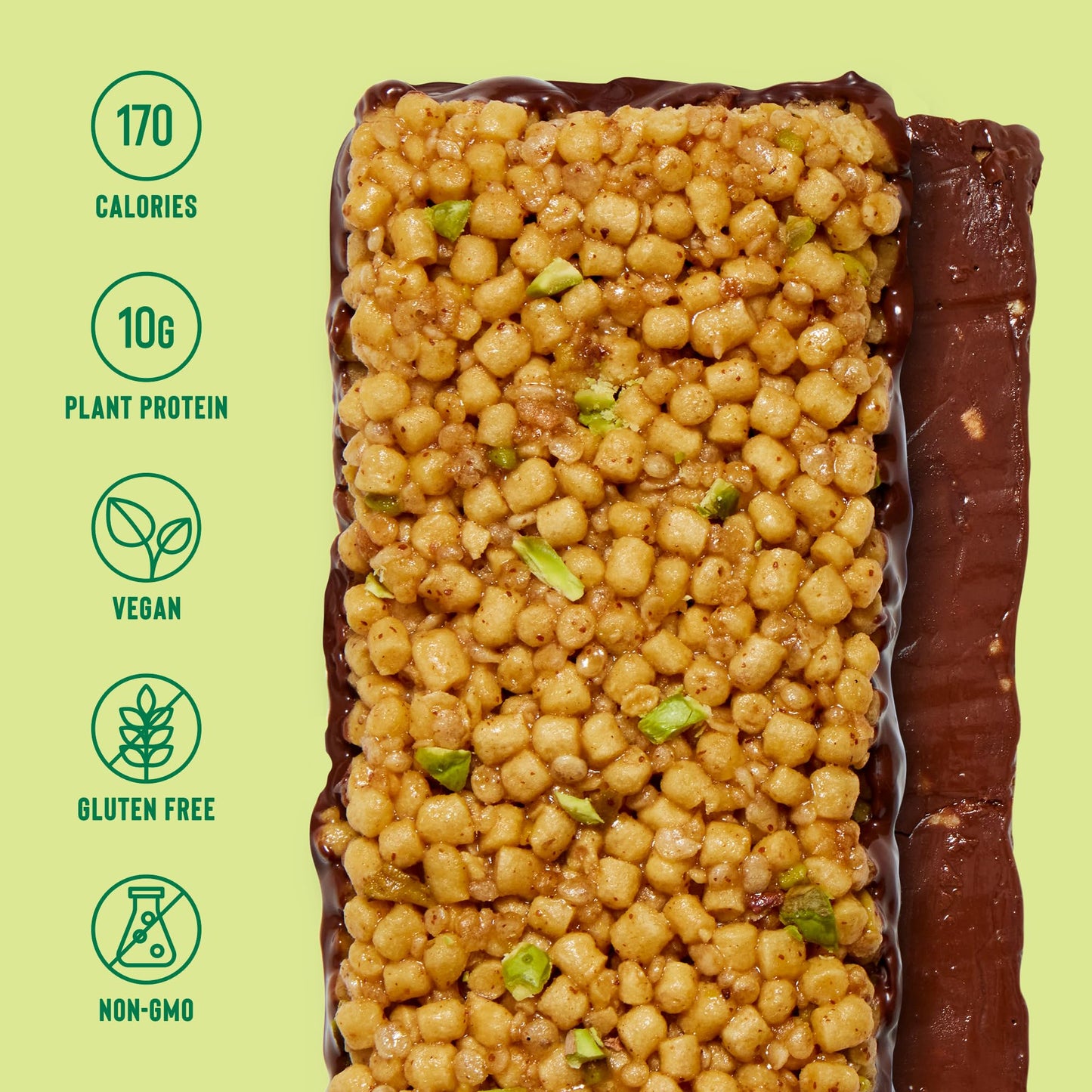 Mezcla Protein Bars, Gluten Free & Vegan, 10g Protein, Pistachio Chocolate, 1 Count (Pack of 1)