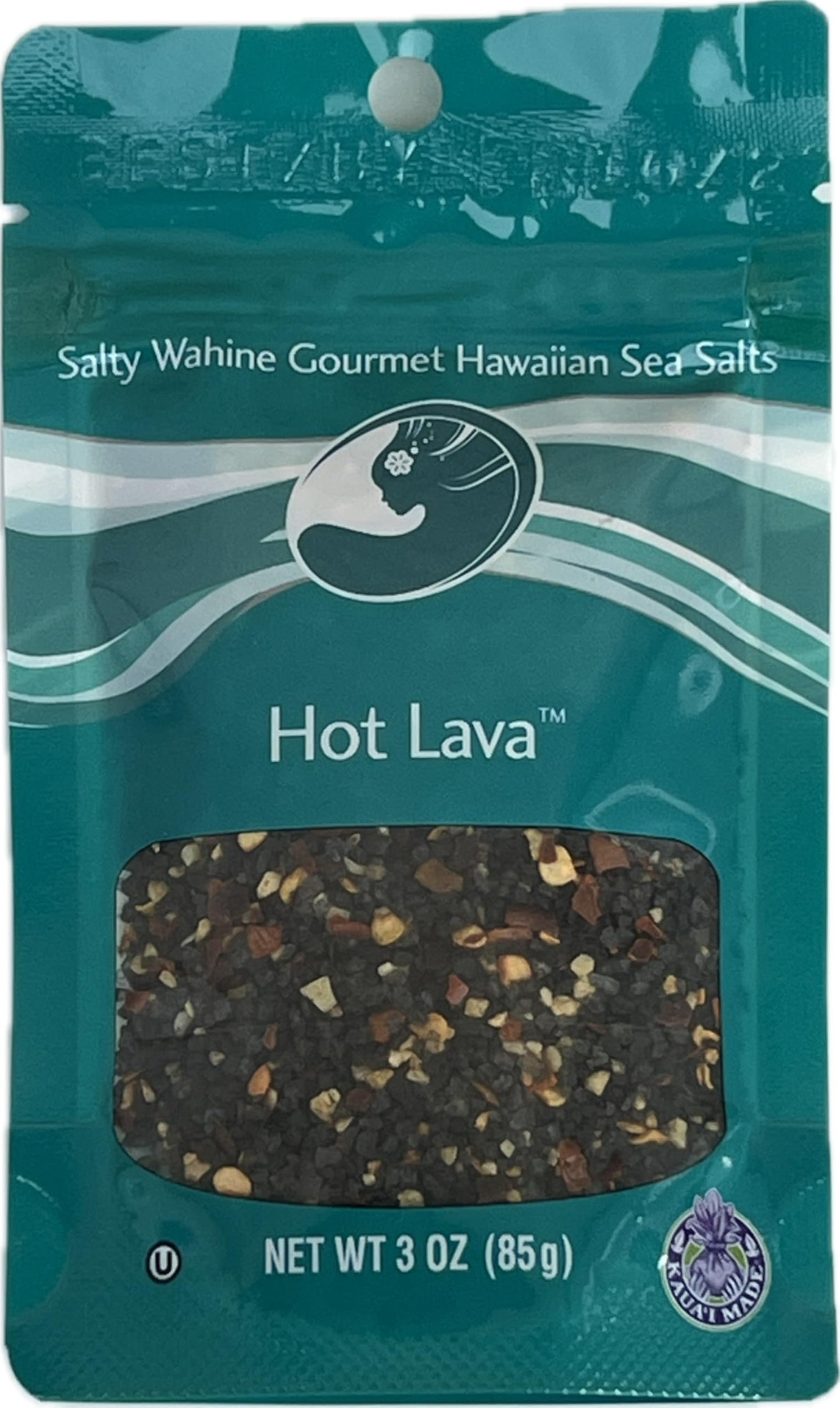 Salty Wahine Gourmet Hawaiian Sea Salts, Hot Lava, 4 Oz Packet, Ideal for Cooking and Seasoning