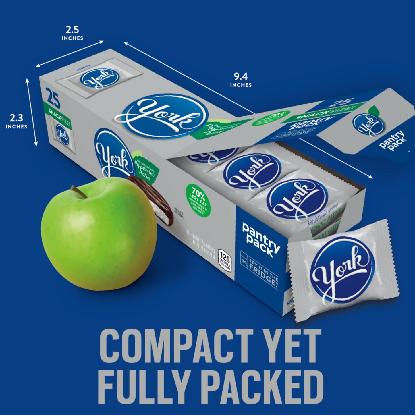 York Dark Chocolate Snack Size Peppermint Patties, Candy Pantry Pack, 15 Oz (25 Pieces)
