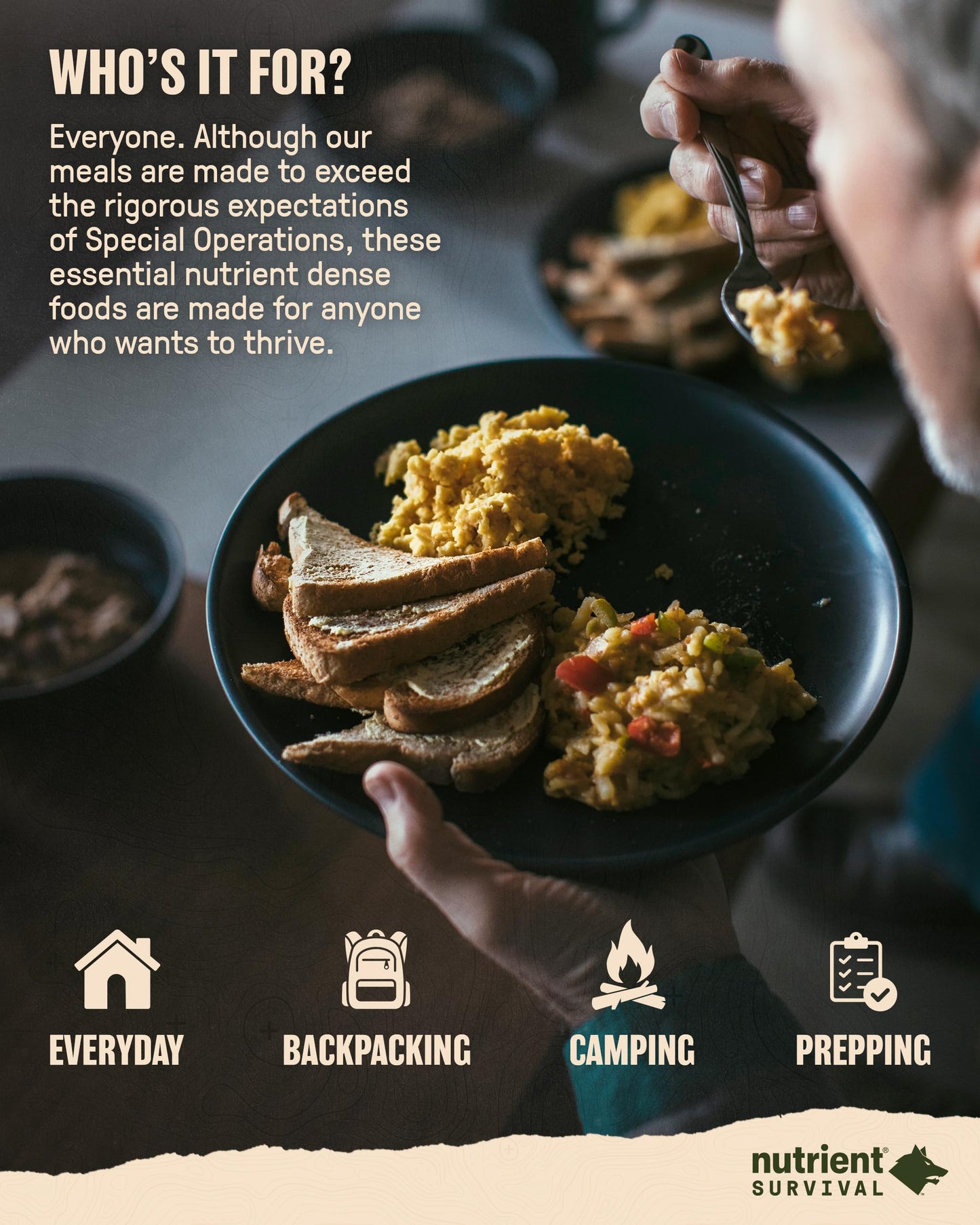 Nutrient Survival Mre Homestyle Scramble Eggs, Ready To Eat Meals (10 Servings) Freeze Dried Prepper Supplies & Emergency Food S
