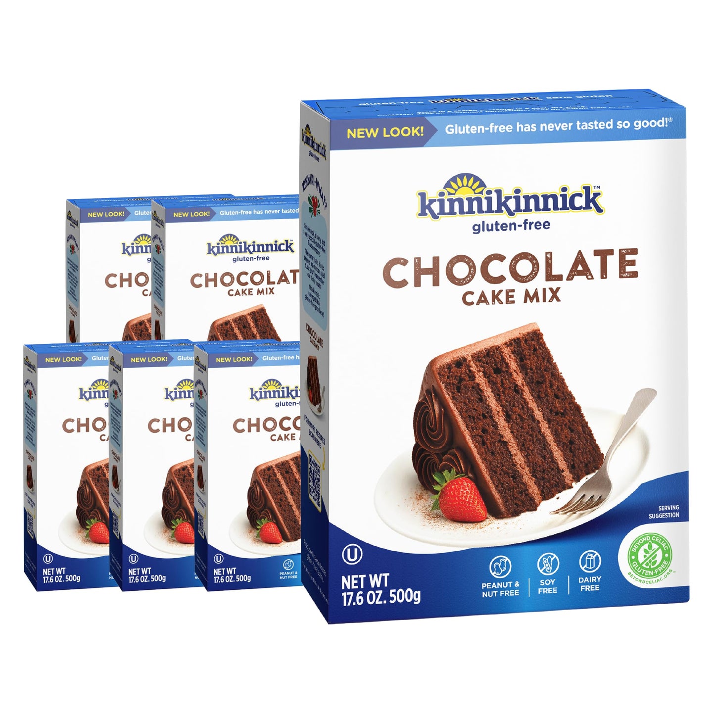 Kinnikinnick - Chocolate Cake Mix - Gluten Free  Allergy Friendly Cake Mix - 17.6 Oz. Boxes - 6 Pack