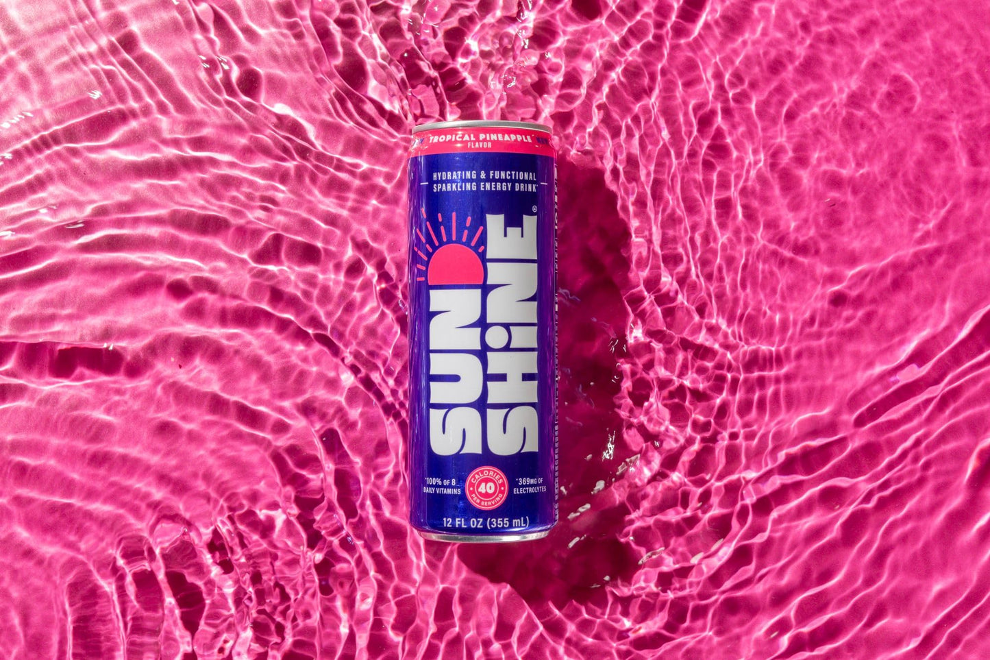 Legendary Sunshine Tropical Pineapple Energy Drink, 12 Fl Oz (Pack of 12), 360mg Electrolytes, 70mg Caffeine, Natural Flavor