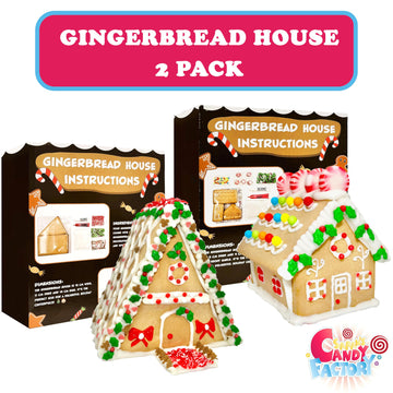 2 Pack Gingerbread Cookie House Kit - (1.1 Lbs And 1.6 Lbs) - Easy To Decorate - Includes Everything Needed To Assemble And Deco