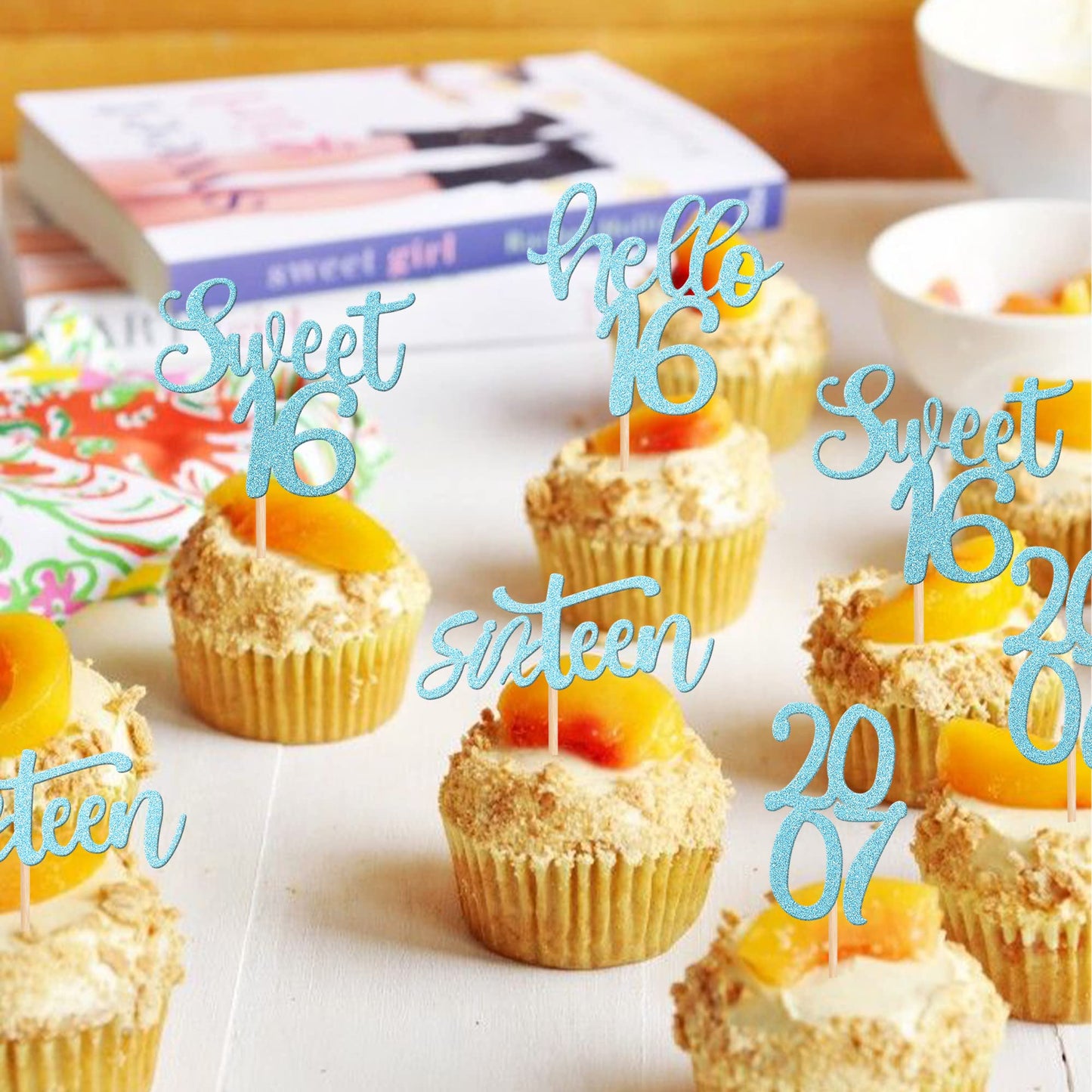 24Pcs Happy 16Th Birthday Cupcake Toppers Glitter Sixteen Sweet 16 Cupcake Picks Since 2007 Hello 16 Cake Decorations For Celebr