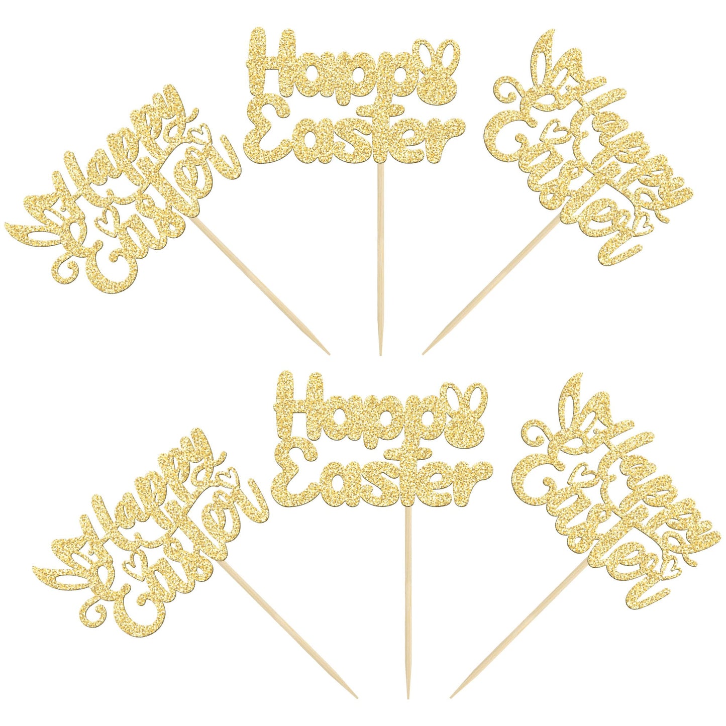 Gyufise 24 Pack Happy Easter Cupcake Toppers Happy Easter Cupcake Picks For Spring Theme Kids Birthday Baby Shower Easter Party