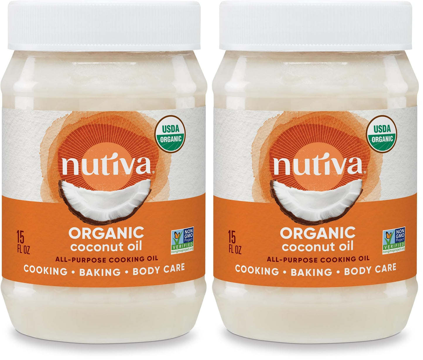 Nutiva Organic Steam-Refined Coconut Oil, 15 Fluid Ounce, USDA Organic, Non-GMO, Vegan, Keto, Paleo, Neutral Flavor and Aroma fo