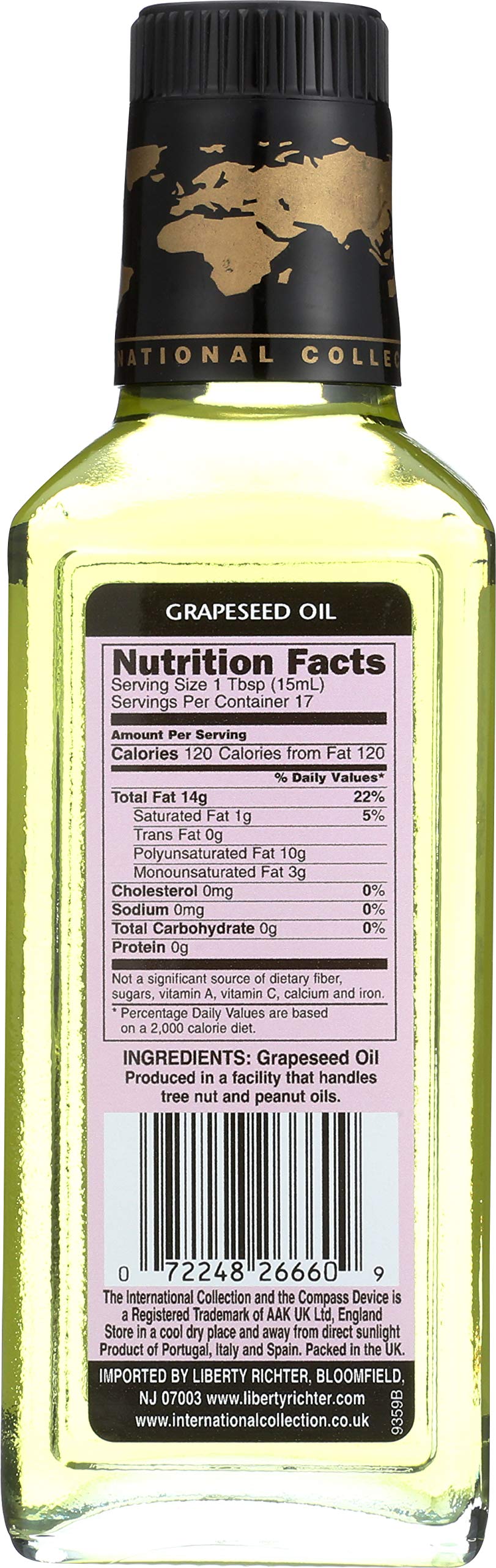 International Collection Grapeseed Oil, 8.45-Ounces (Pack of 6)