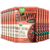 BeanVIVO (Pack of 12) Organics Plant based Protein Three Bean Vegan Chili - Good Source of Fiber - Nutritious & Microwave Meals 