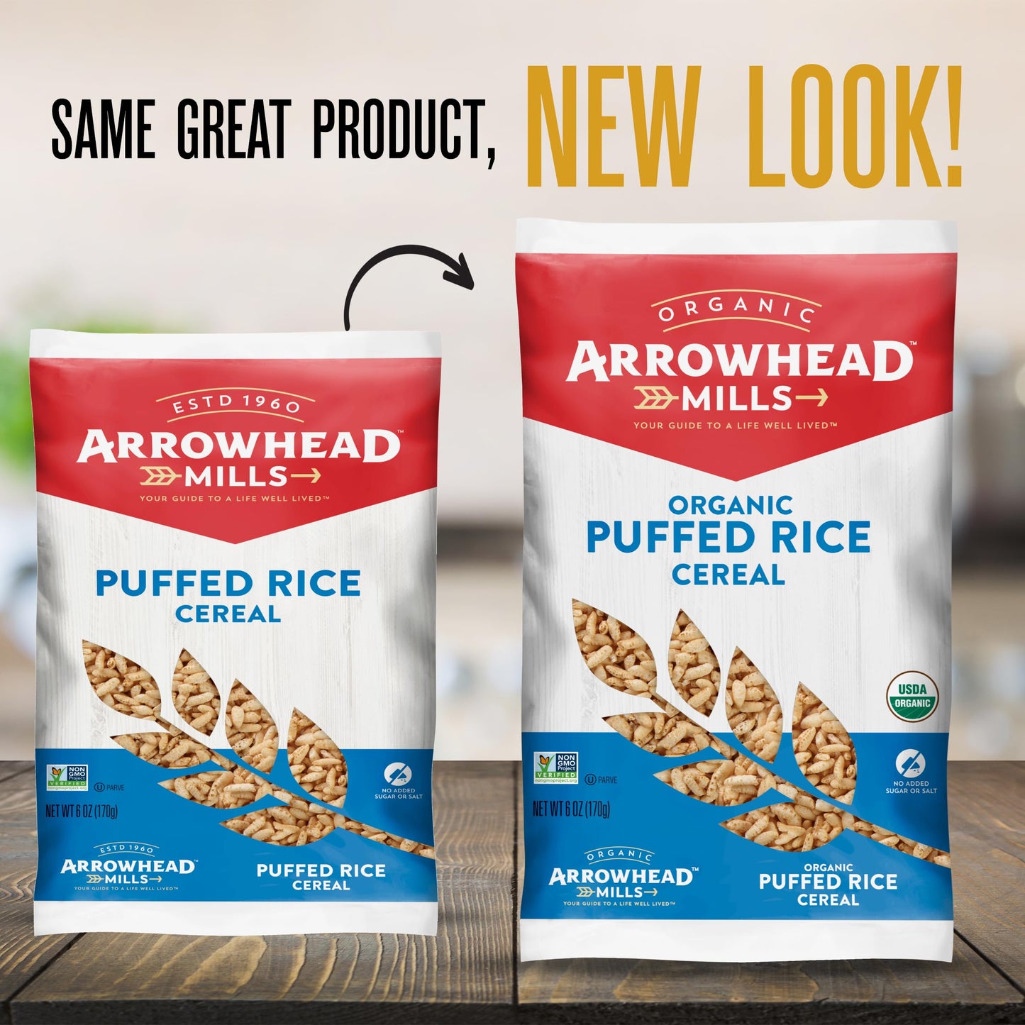 Arrowhead Mills Puffed Rice Cereal, 6 Oz Bag (Pack Of 4)