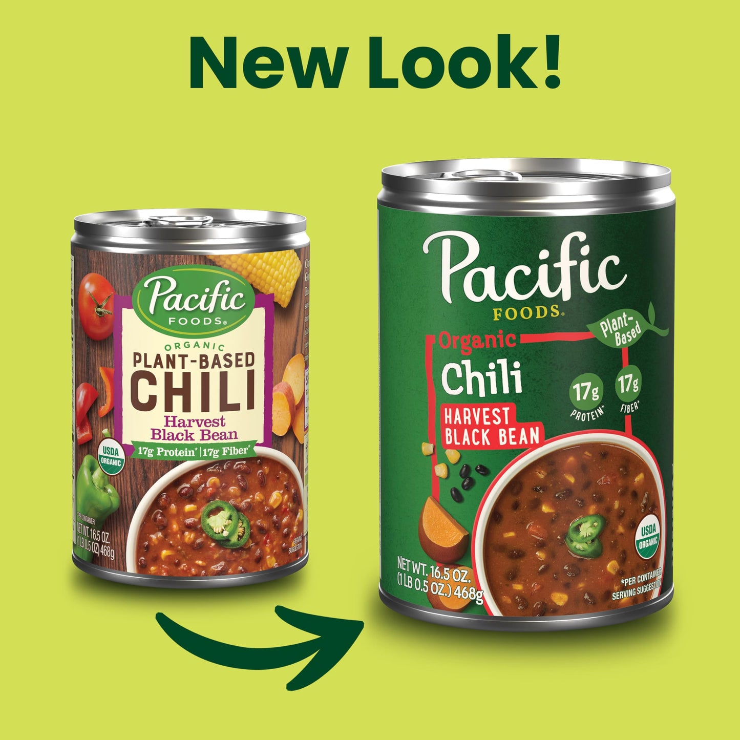 Pacific Foods Organic Harvest Black Bean Chili, Plant Based, 16.5 Oz Can (Case Of 12)
