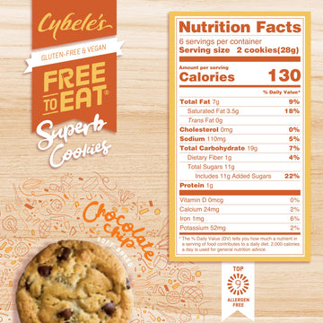 Cybeles Free To Eat Gluten-Free & Vegan Cookies - Plant-Based, Dairy, Soy, & Nut Free - Soft-Baked School Safe Snack For Kids &