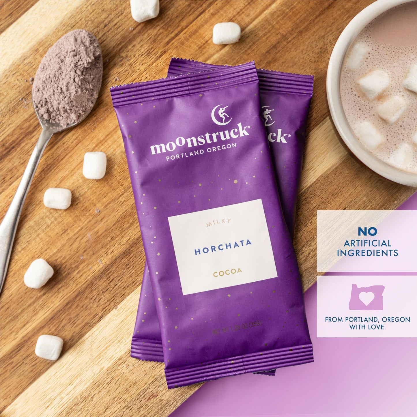 Moonstruck Chocolate Hot Chocolate Mix Variety Pack - 6 Flavors Including Milk, Dark, Mint, and White Chocolate Cocoa