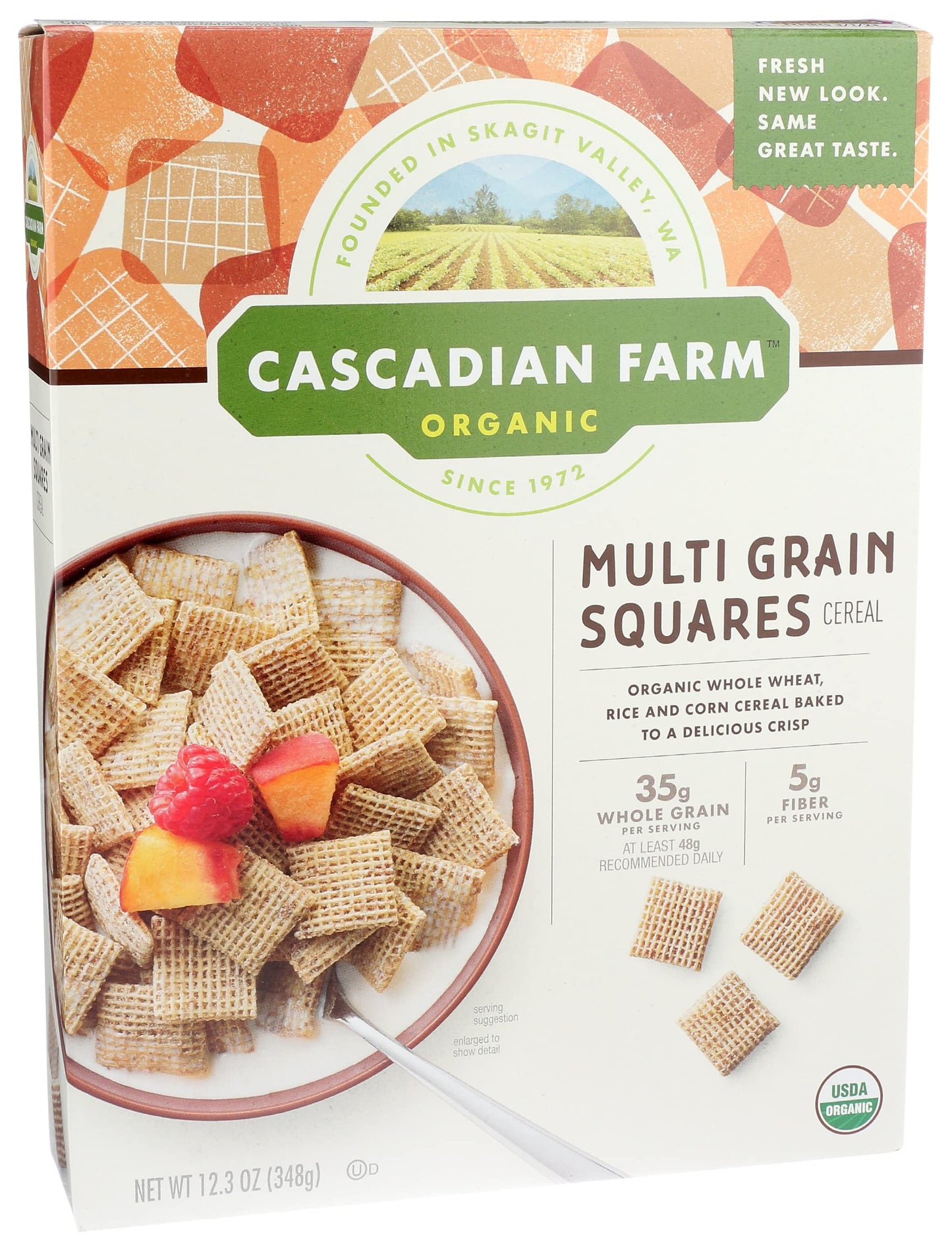 Cascadian Farm Organic Multigrain Squares Cereal, 12.3 Oz