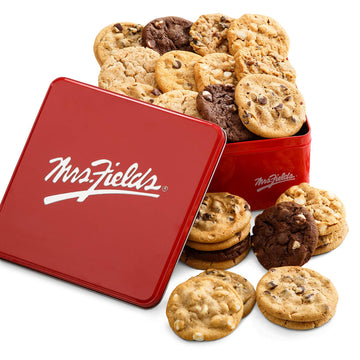 Mrs. Fields - 2 Dozen Signature Cookie Tin, Assorted With 24 Original Cookies In Our 5 Signature Cookie Flavors