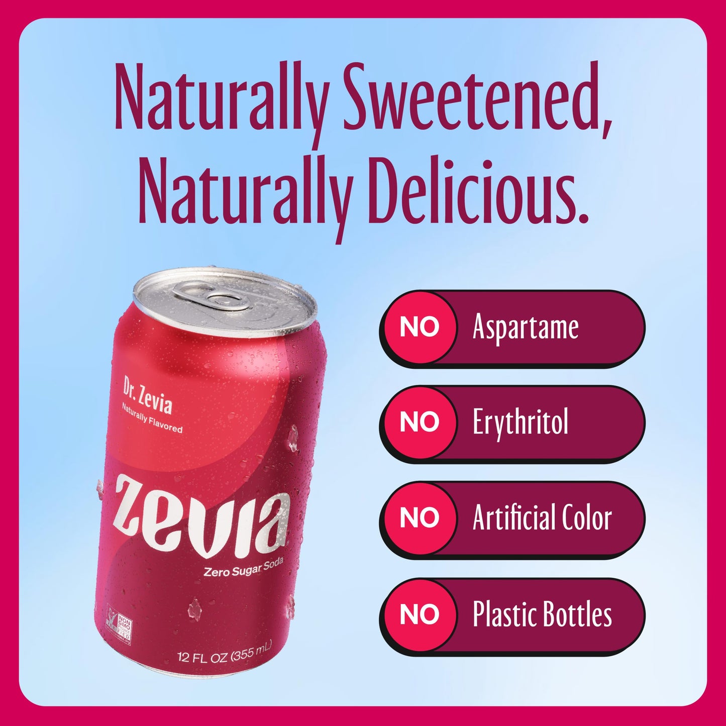 Zevia Zero Sugar, Dr. Zevia Soda, 12 Fl Oz Cans (Pack of 8)