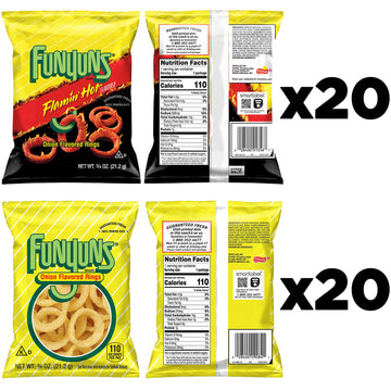 Funyuns Onion Flavored Rings, Variety Pack, 0.75 Ounce (Pack Of 40)