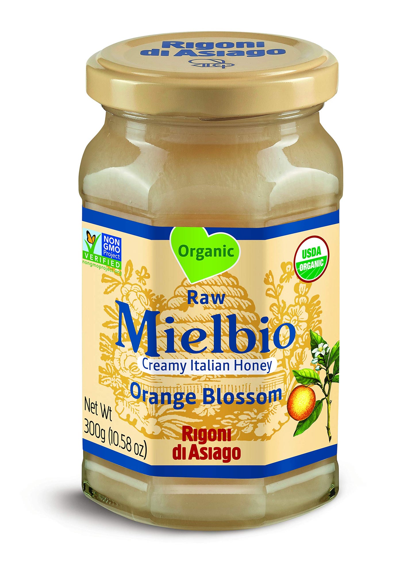 Rigoni di Asiago Raw Creamy Honey, Orange Blossom, 10.6 Ounce, Pack of 1, Model THA4